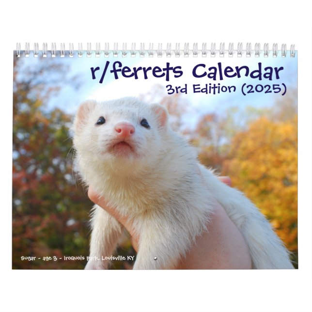 r/ferrets Calendar 3rd Edition (2025) (Cover)