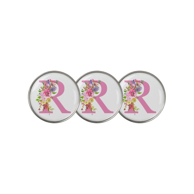 R Floral Golf Ball Marker (3 Up)