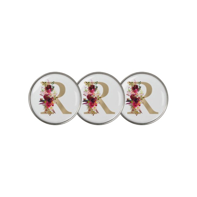 R Floral Golf Ball Marker (3 Up)