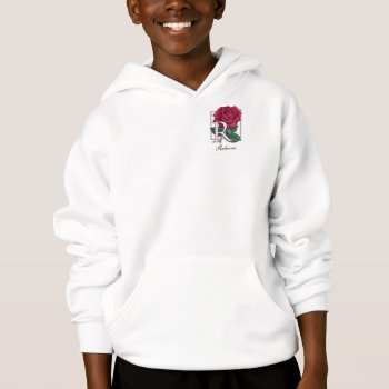 R For Rose Flower Monogram Hoodie by critterwings at Zazzle