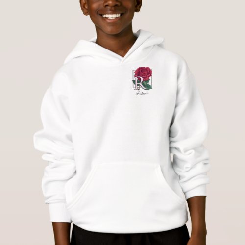 R for Rose Flower Monogram Hoodie