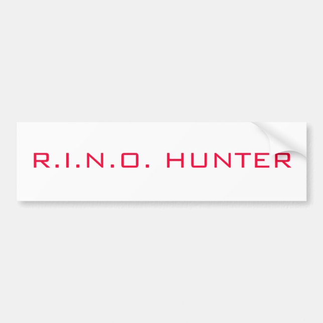 R.I.N.O. HUNTER BUMPER STICKER (Front)