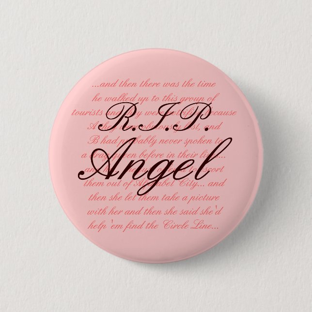 R.I.P. Angel Pinback Button (Front)