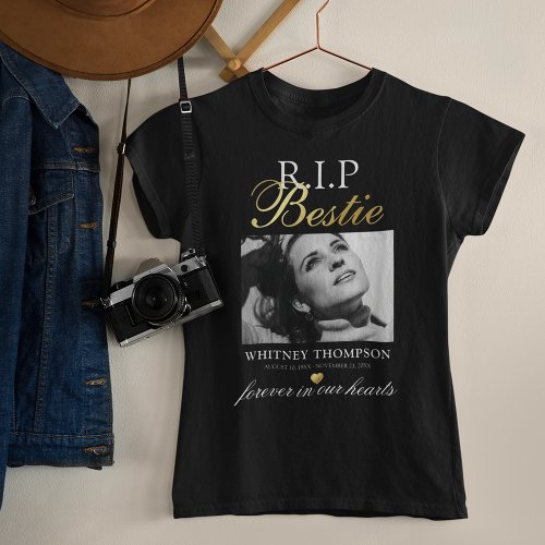 RIP Bestie Photo Memorial Womens T_Shirt