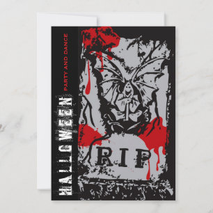 R.I.P. Death Bloody Tombstone Halloween Party Invitation