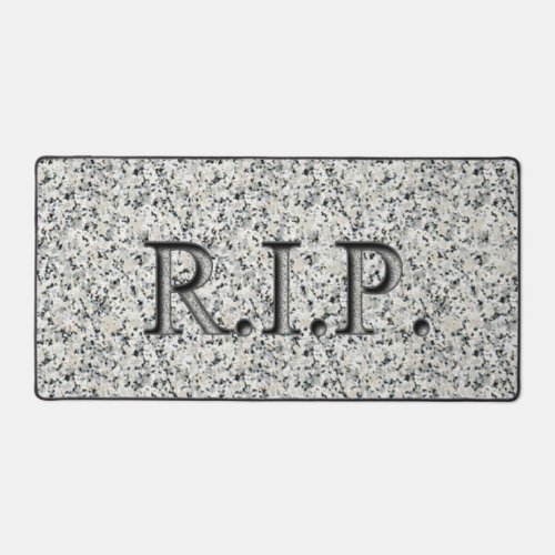 RIP Design Granite Image Headstone Desk Mat