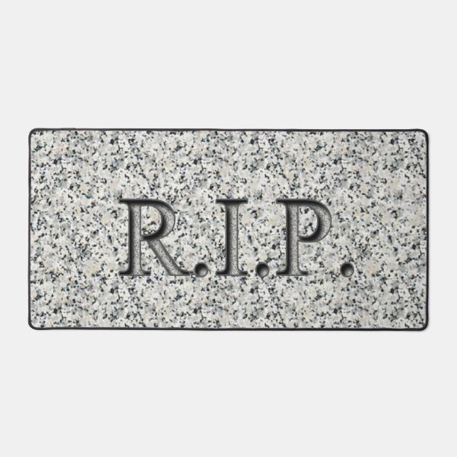 R.I.P. Design Granite Image Headstone Desk Mat (Front)