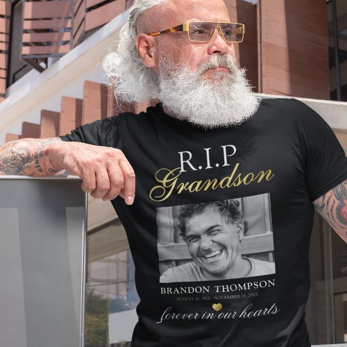 RIP Grandson Photo Memorial T_Shirt