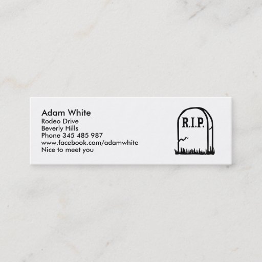 Customizable R.I.P. - Gravestone Business Cards