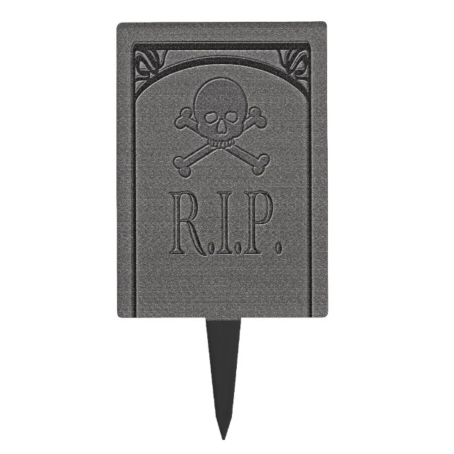 R.I.P. Gravestone Tombstone  Halloween Props Cake Topper (Front)