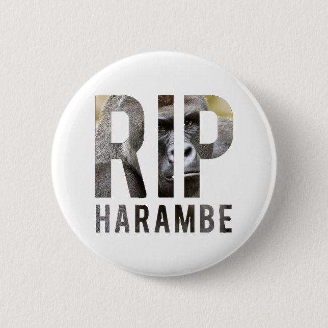 R.I.P Harambe Badge Button (Front)