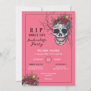 R.I.P. Skull & Roses Bachelorette Party Invitation