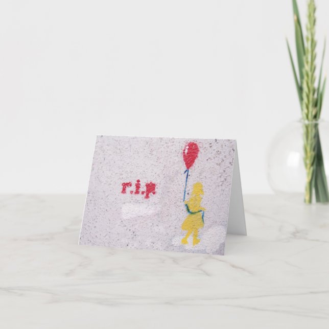 r.i.p. stencil : girl with the red balloon card (Front)