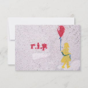 r.i.p. stencil : girl with the red balloon invitation