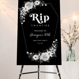 R.I.P To My 20s 30th Birthday Black Party Welcome Foam Board