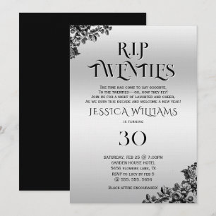 R.I.P. Twenties, Gothic 30th Birthday  Invitation