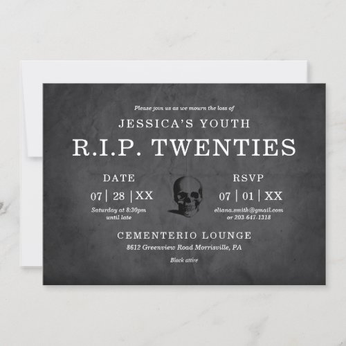 RIP Twenties Invitation