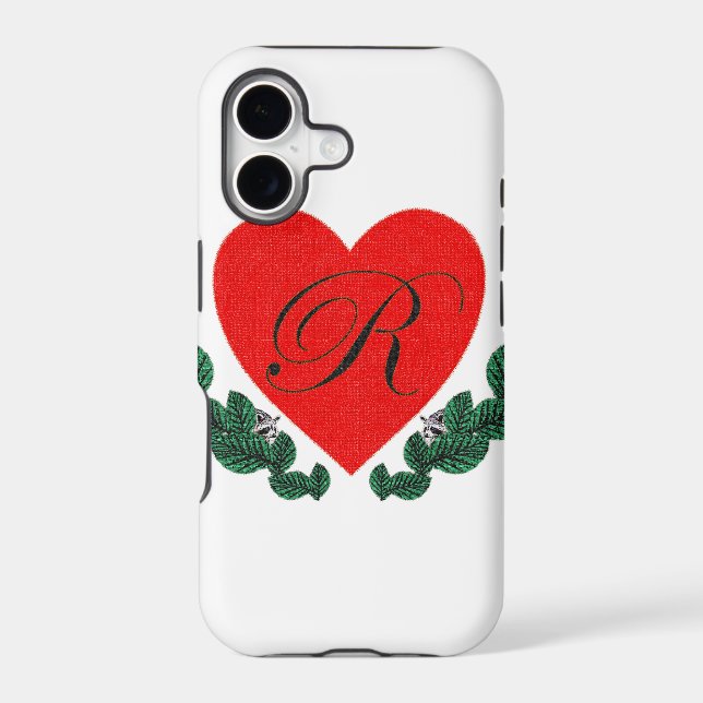 R in a heart iphone case (Back)