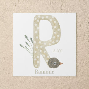 R is for Custom Name Animal Letter Art