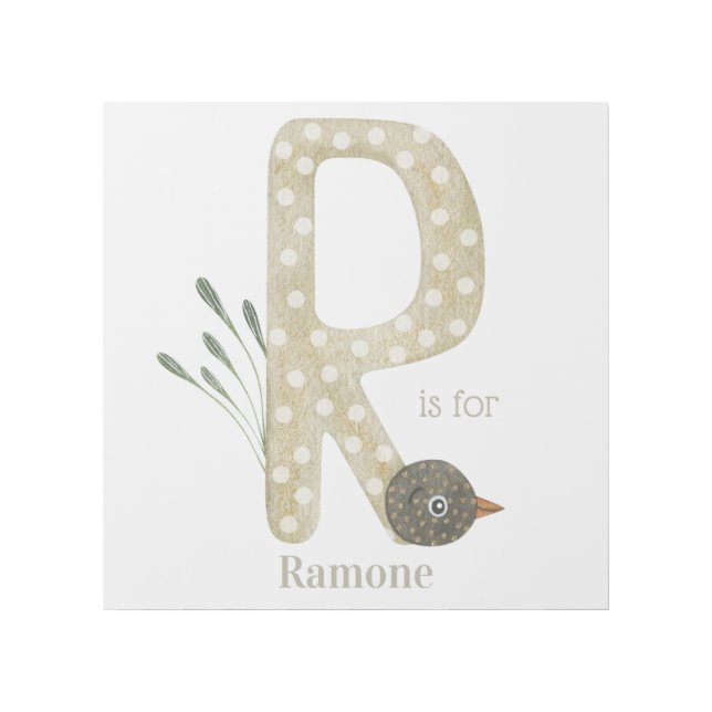 R is for Custom Name Animal Letter Art (Front)