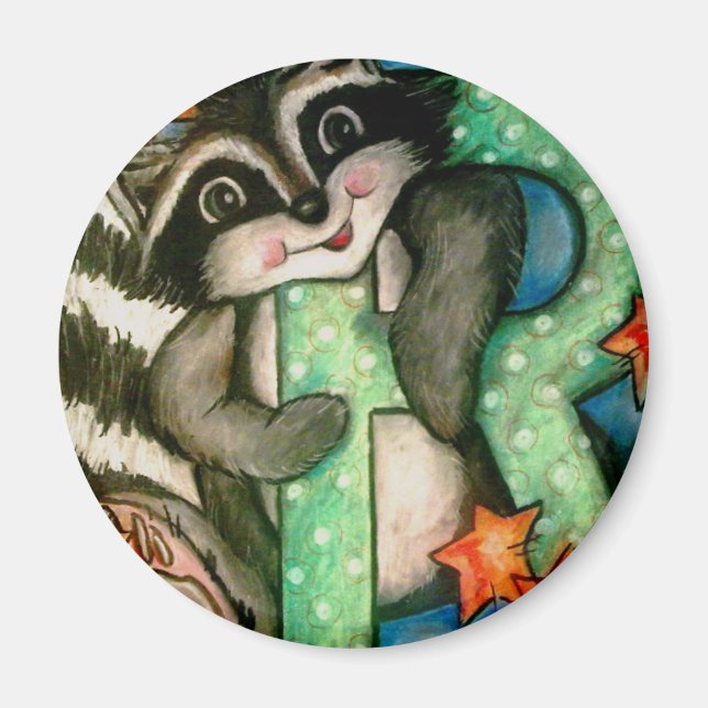 R is for Raccoon Magnet (Front)
