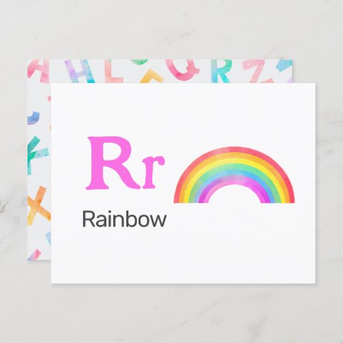 R is for Rainbow _ Alphabet Flash Card