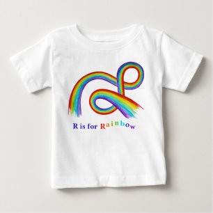 R is for Rainbow Artwork Baby and Kids' T-shirt
