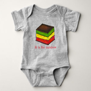 R is for Rainbow Italian Seven Layer Cookie ABCs Baby Bodysuit