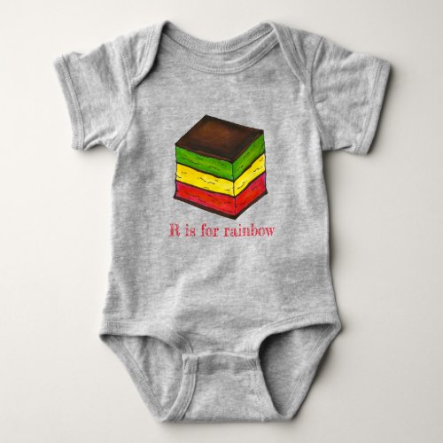 R is for Rainbow Italian Seven Layer Cookie ABCs Baby Bodysuit