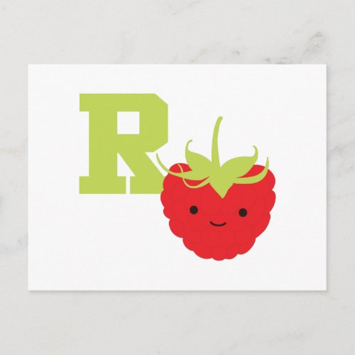 R is for Raspberry Postcard