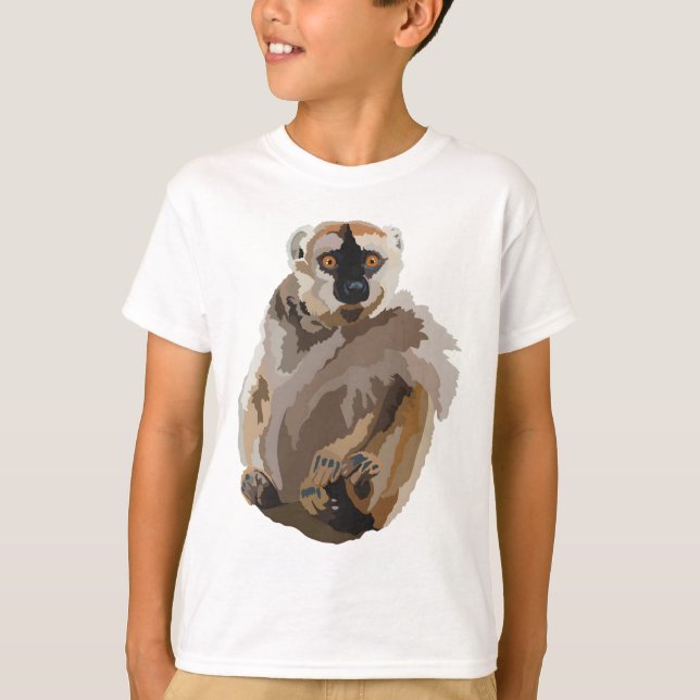 R is for Red Fronted Brown Lemur T-Shirt (Front)
