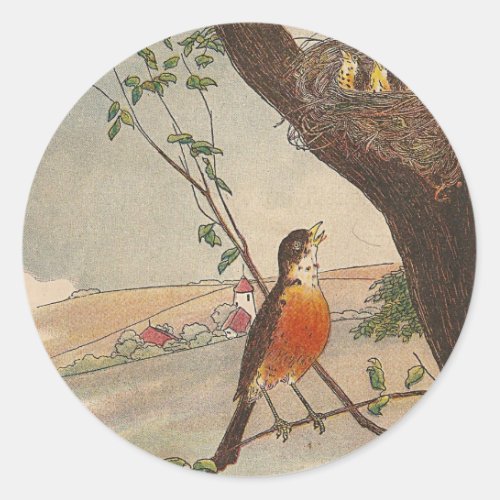 R is for Robin Classic Round Sticker