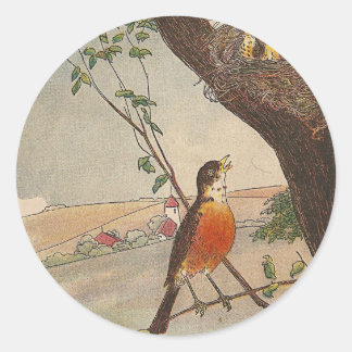 R is for Robin Classic Round Sticker