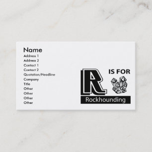 R Is For Rockhounding Business Card