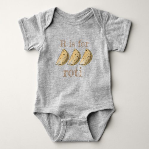 R is for Roti Chapatis Indian Food Bread Flatbread Baby Bodysuit