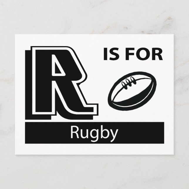 R Is For Rugby Postcard (Front)