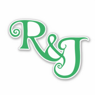 R&J Monogram wedding Sticker