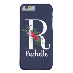 R Letter Initial Monogram Floral Custom Color Name Barely There iPhone 6 Case