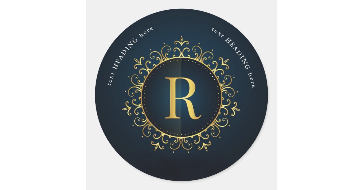 Sticker Name With R R - Letter Monogram Round Sticker | Zazzle
