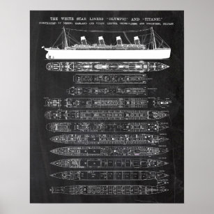 Titanic Blueprint Posters & Prints | Zazzle