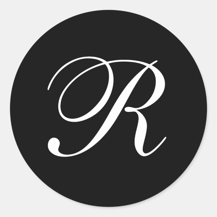 R Monogram Black And White Stickers Zazzle R Monogram Black And White Stickers