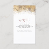 R Monogram Burgundy Red Flowers and Gold Glitter Business Card (Back)