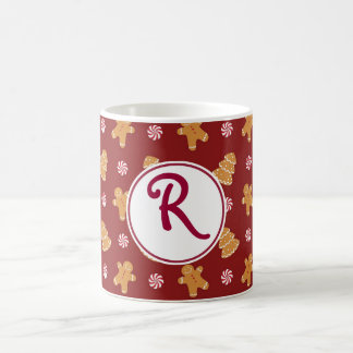 R Monogram Christmas Gingerbread Cookie Mug