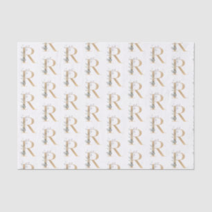 R Monogram Floral Wrapping Paper