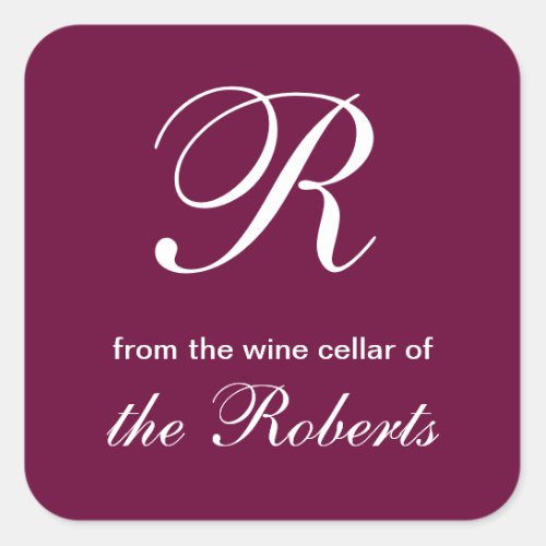 R Monogram From the Wine Cellar of Square Labels