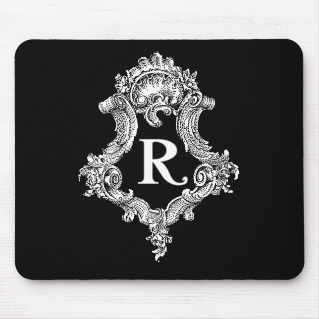 R Monogram Initial Mouse Pad (Front)