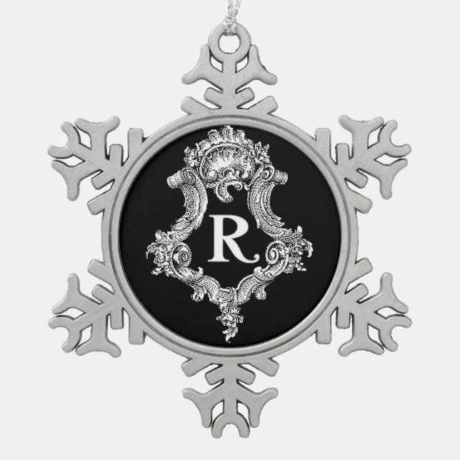 R Monogram Initial Ornament (Front)