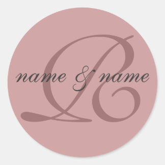 R monogram label - personalize first names