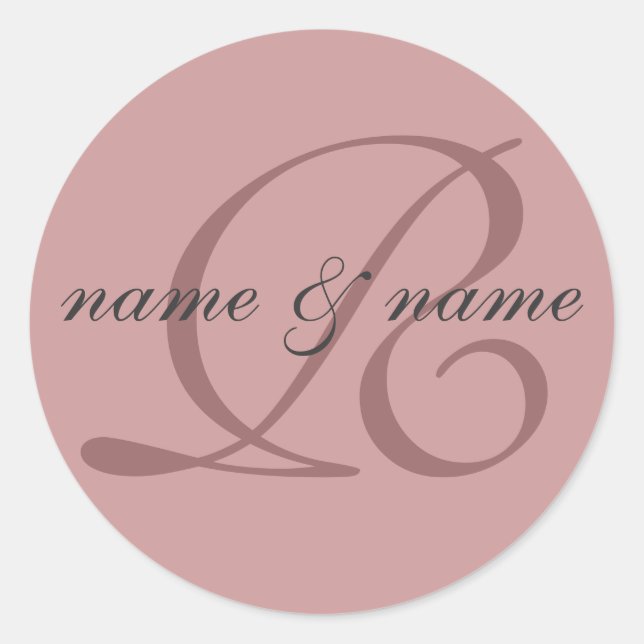 R monogram label - personalize first names (Front)