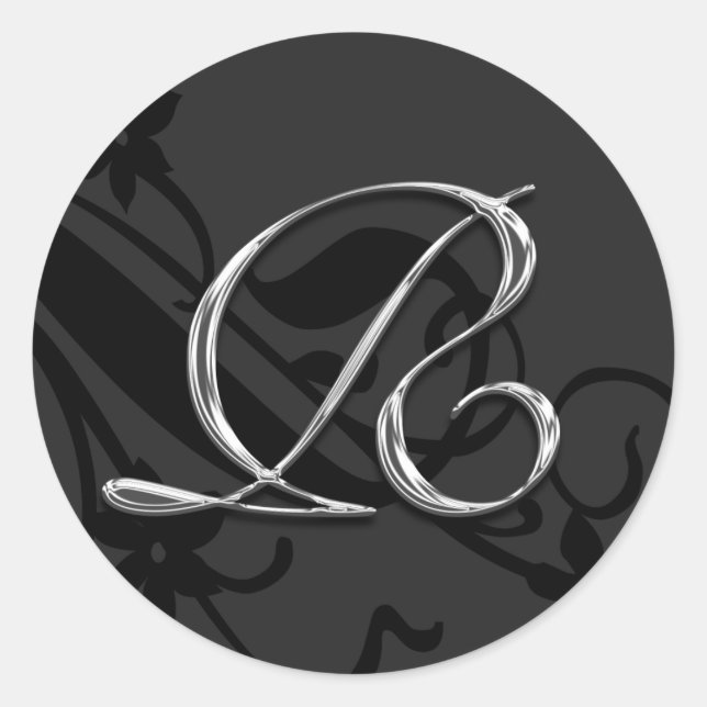 R Monogram Letter Wedding Envelope Seal Sticker (Front)